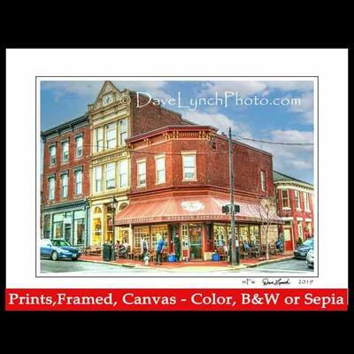 Fredericksburg VA Virginia - HYPERION EXPRESSO COFFEE SHOP - Fredericksburg  VA Art - Map - Skyline - Fredericksburg VA Print by Dave Lynch - image1